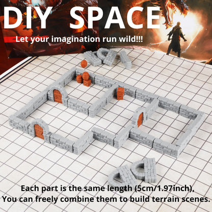 Gadget Le Mura del Dungeon Ti Attendono in 28mm, dettaglio di una scena di gioco fantasy, prodotto da Otaku Family Store Online