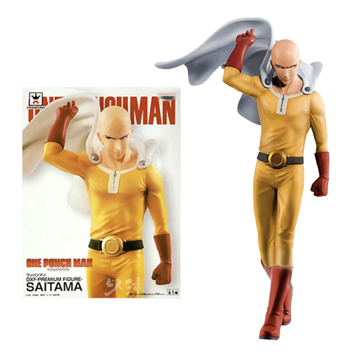 Figura d'azione di 20 cm di Saitama di One Punch-Man con mantello, modellino in PVC, perfetta come collezione o regalo.