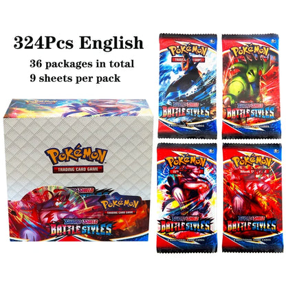 Scatola di 36 bustine di carte Pokémon TCG Otaku Family Store Online, con 324 carte da gioco in lingua inglese, display box.