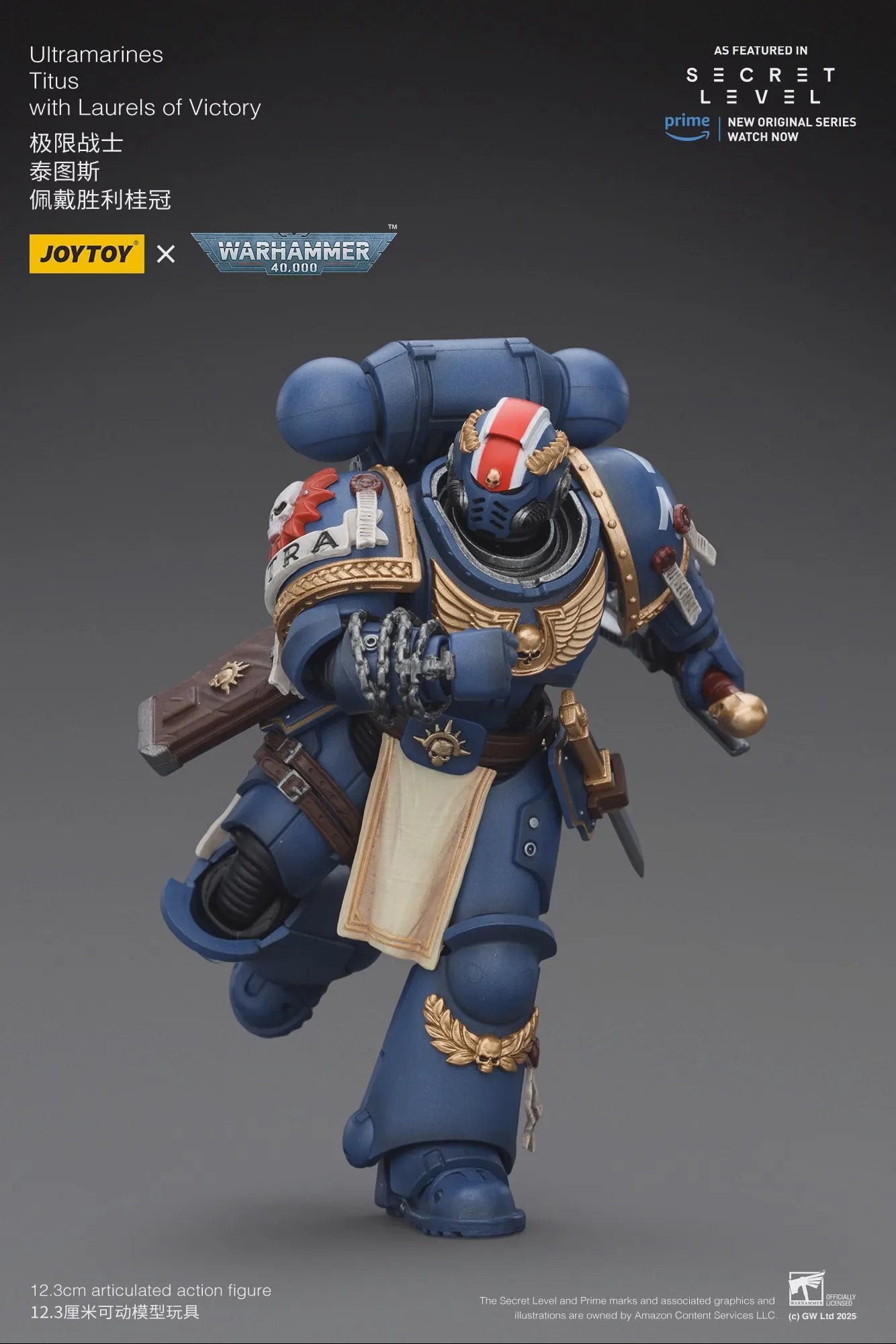 Action figure Ultramarines Titus in divisa da 3.75 pollici con allori di vittoria, dettagliata figura d'azione Warhammer 40K Otaku Family