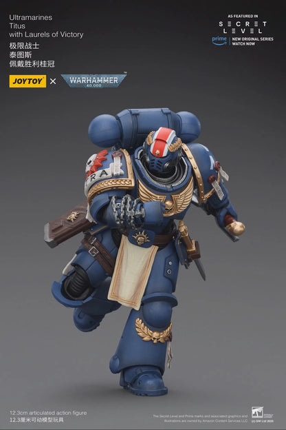 Action figure Ultramarines Titus in divisa da 3.75 pollici con allori di vittoria, dettagliata figura d'azione Warhammer 40K Otaku Family