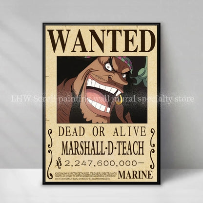 Figura d'azione Otaku Family Store di One Piece, decorazione murale con avviso giallo di alta qualità, stile anime e dettagli realistici.