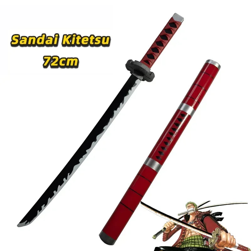 Costume cosplay One Piece con spade e spade da 72 cm, marca Otaku Family Store Online, dettagli e accessori visibili nell'immagine.
