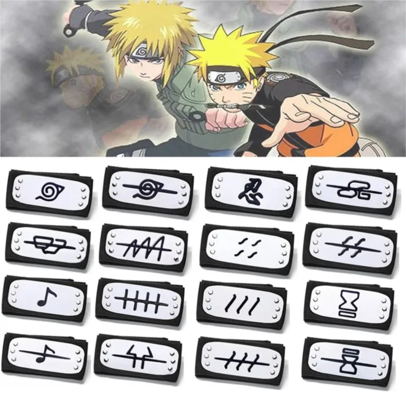 Copricapo Naruto cosplay con fascia frontale, accessorio ninja Otaku Family, con dettagli tradizionali e design autentico.