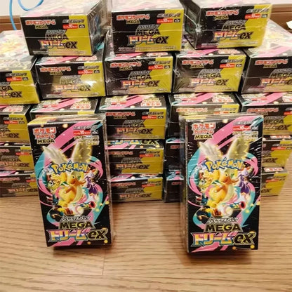 Carte Pokémon TCG Mega Dream EX Golden Box giapponese, set di carte collezionabili con dettagli dorati e illustrazioni vibranti.