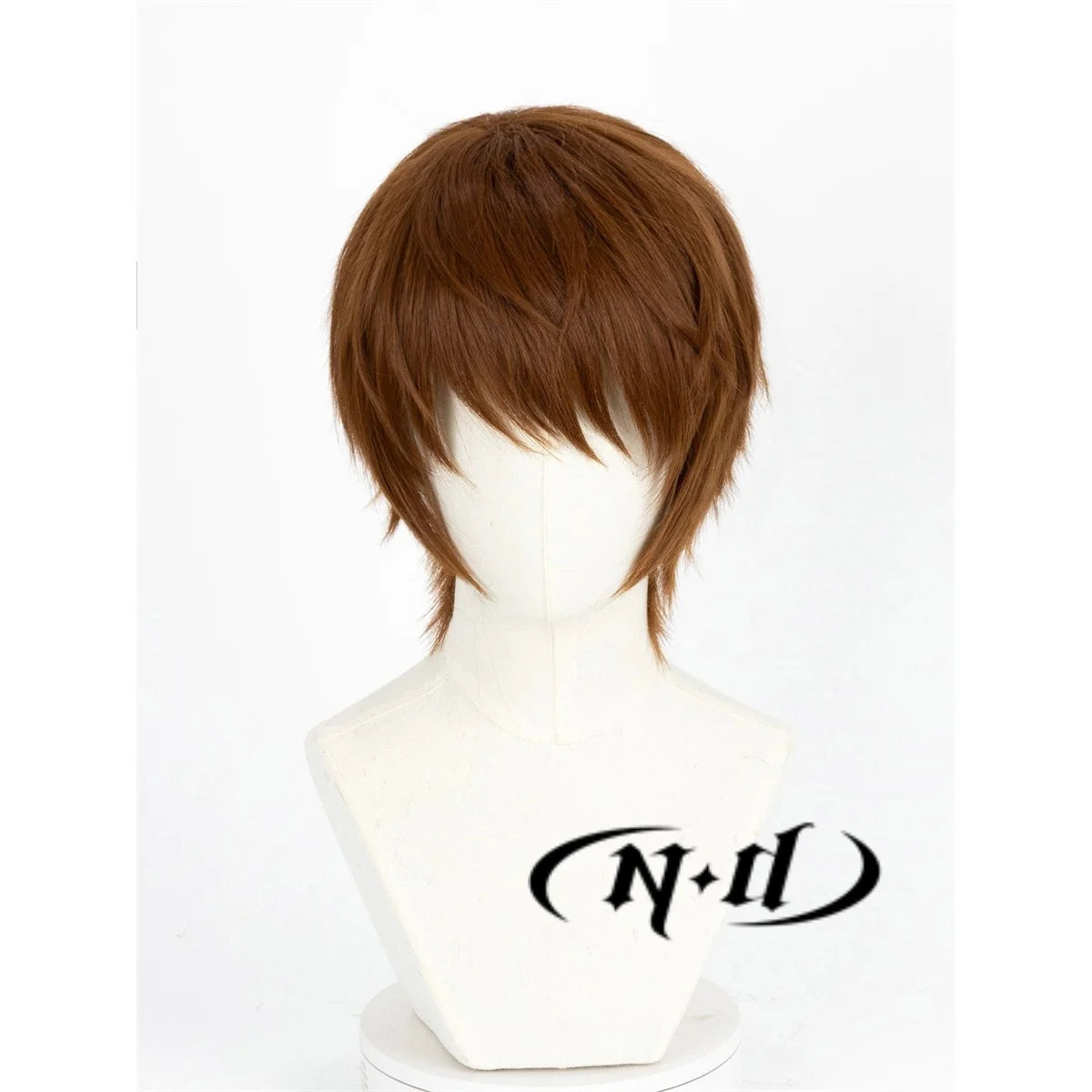 Parrucca cosplay Light Yagami di Death Note, capelli castano chiaro, alta qualità Kanekalon, perfetta per Halloween e costumi anime.