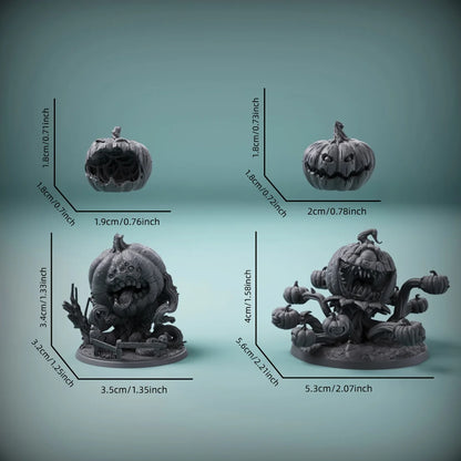 Miniature modelli di zucche mostro in resina per Halloween, gadget per giochi di ruolo e regali di Halloween.