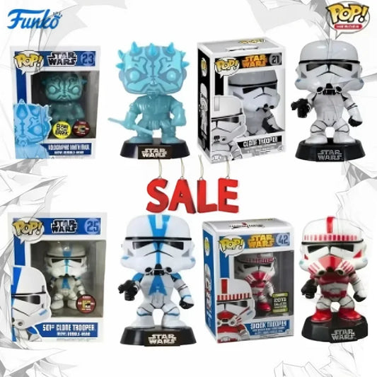 Funko POP Star Wars: 501st Clone Trooper, Boba Fett, Darth Maul holografico, figure in stile funko, marca Otaku Family Store.