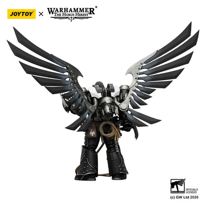 Action figure Warhammer The Horus Heresy Raven Guard Corvus Corax, modello in scala 1/18, con dettagli realistici e posizioni dinamiche.