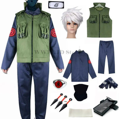 Costume cosplay HATAKE KAKASHI di Otaku Family Store Online, dettagliato abbigliamento da ninja cosplay Naruto.