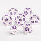 Set di 7 dadi poliedrici in metallo per giochi di ruolo D&D, parte della collezione mista Otaku Family Store Online.