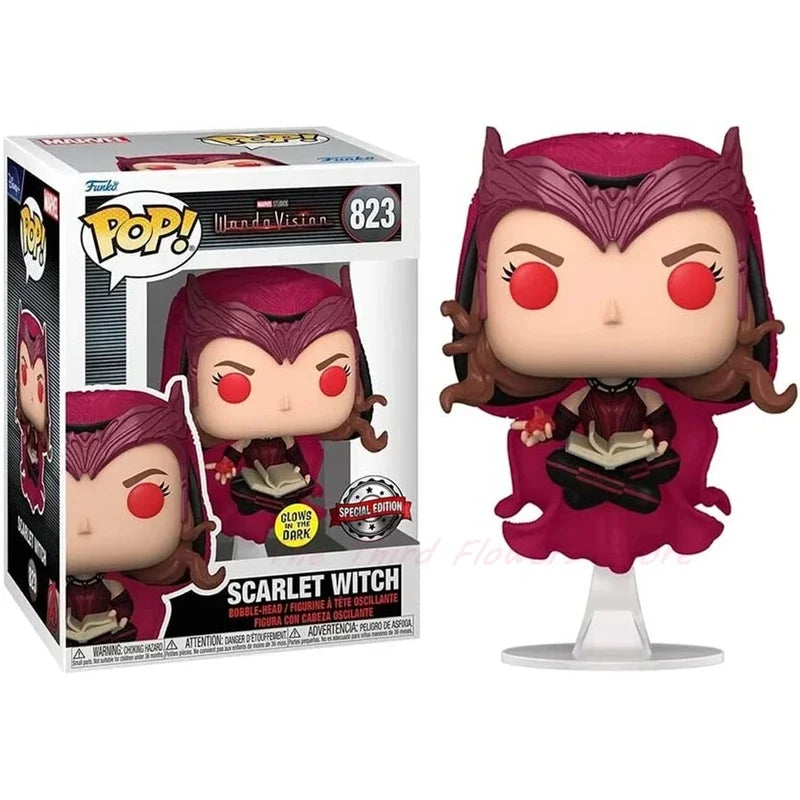 Funko Pop Doctor Strange e Scarlet Witch edizione limitata, figura di multiverso di Marvel, dettagliata e colorata.