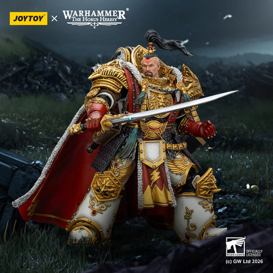 Figura d'azione Warhammer 40K White Scars Jaghatai Khan, Primarch della Vth Legione, in pose dettagliata e armatura completa