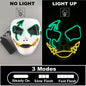 Maschera cosplay luminosa con design di demone rosso, perfetta per Halloween, eventi horror, feste a tema e mascherate spaventose.