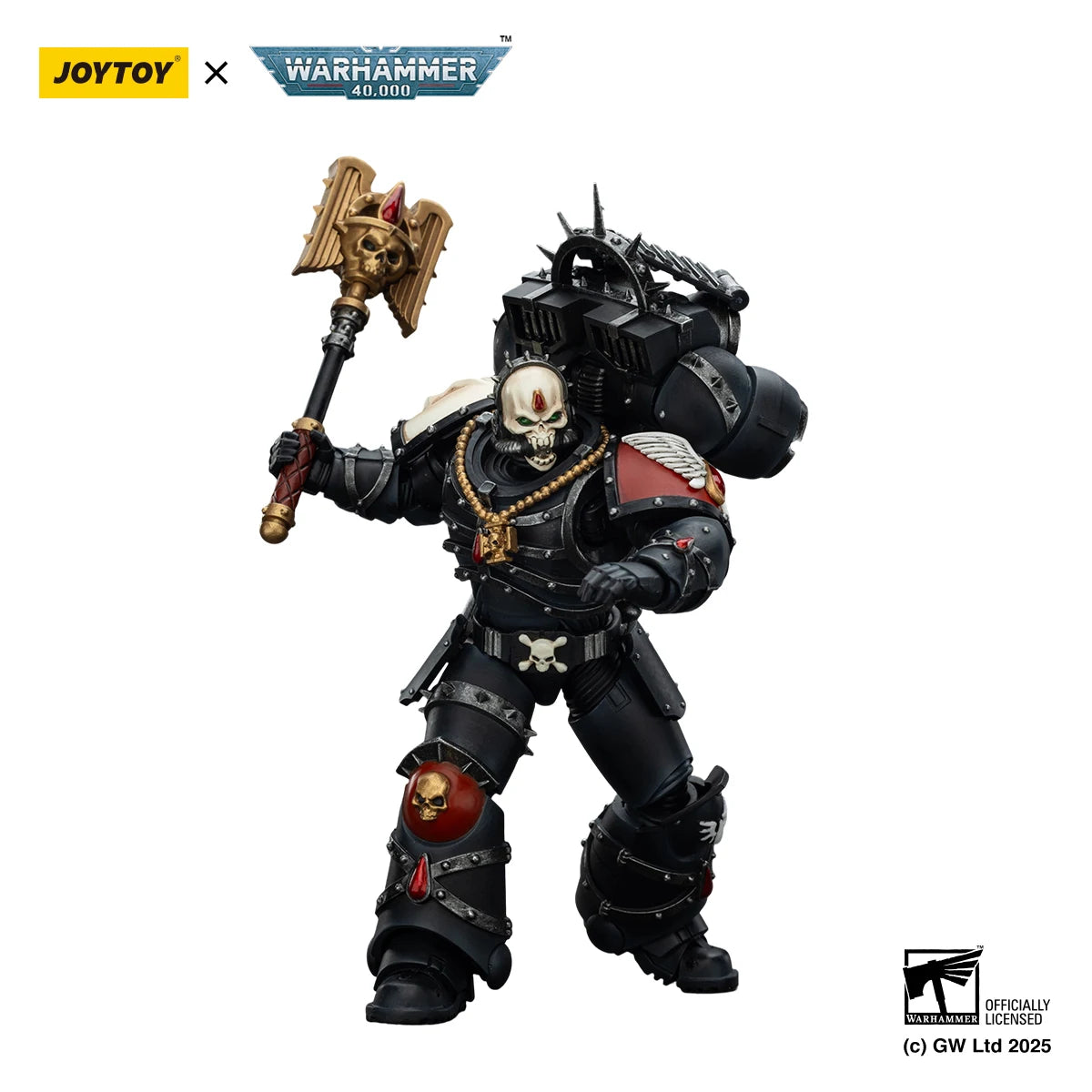Action figure Warhammer 40k Blood Angels Lemartes con jump pack, crozius sanguigno e pistola bolt Absolver, figura da collezione Otaku Family.