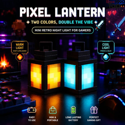 Portachiavi Minecraft lantern con LED mini pixel glow, gadget portatile decorativo per zaino e notti luminose, Otaku Family Store