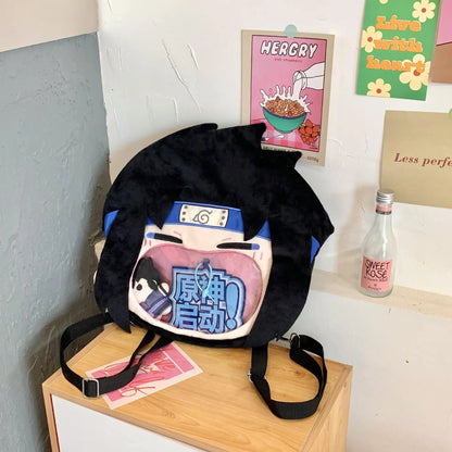 Zaino gadget ITABAG Naruto Sasuke e Gaara, design anime con personaggi Naruto e Gaara, ideale per appassionati di anime.