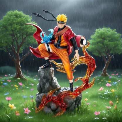 Figura d'azione Sasuke e Naruto della serie Naruto, personaggi ninja con dettagli curati, perfette per collezione Otaku.
