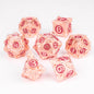 Set di 7 dadi poliedrici in metallo per giochi di ruolo D&D, parte della collezione mista Otaku Family Store Online.