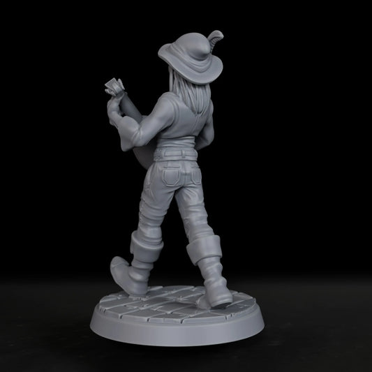 Miniatura Bardo TTRPG Il Cantore delle Leggende, gadget in plastica dettagliata, rappresenta un personaggio fantasy con strumenti musicali