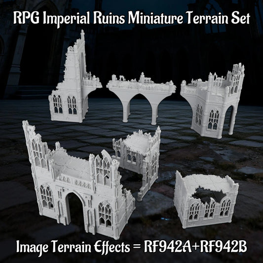 Modello di rovine imperiali in miniatura per giochi di ruolo, scenari di architettura fantasy per tabletop, Otaku Family Store.