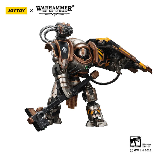 Action figure Warhammer Iron Warriors Domitar-Ferrum con scudo Karceri, automata da battaglia dettagliati, marca Otaku Family Store.