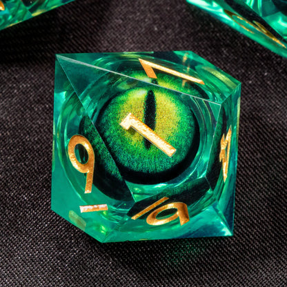 Dadi D&D Liquid Core Otaku Family Store, set di dadi in resina con bordo affilato per giochi di ruolo Dungeons & Dragons