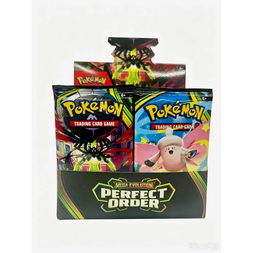 Scatola di 36 bustine di carte Pokémon TCG Mega Evolution e Phantasmal Flames, edizione inglese, con pacchetti casuali.