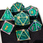 Set di 7 dadi poliedrici in metallo per giochi di ruolo D&D, parte della collezione mista Otaku Family Store.