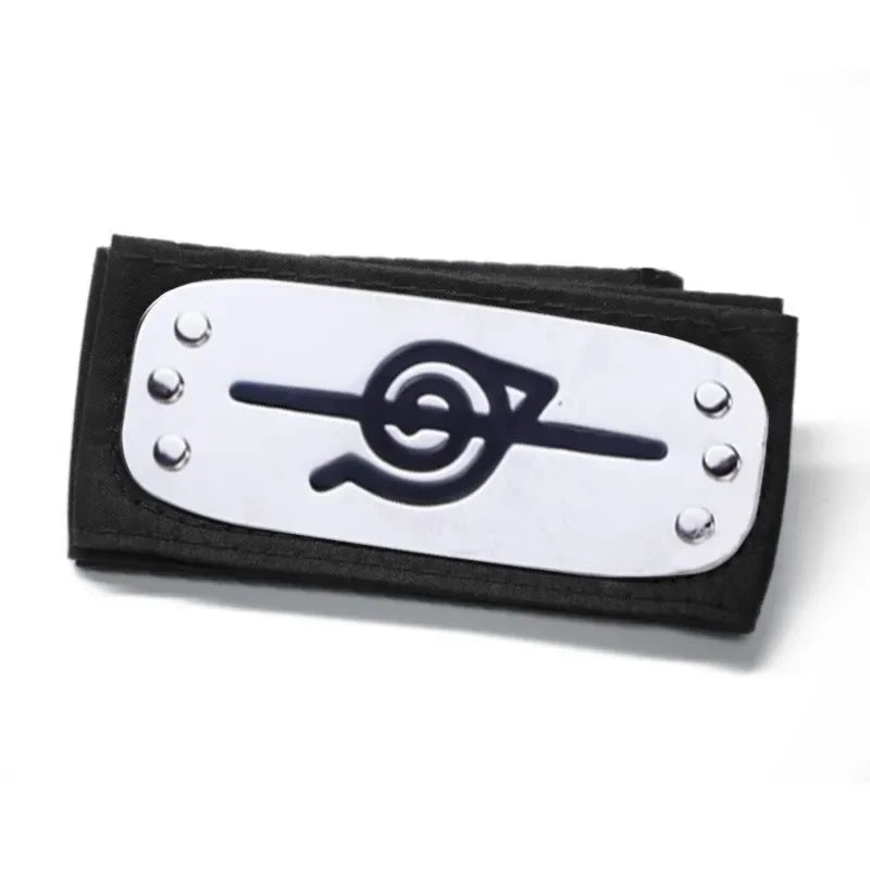 Copricapo Naruto cosplay hitai-ate, fascia per il capo ninja, accessorio Otaku Family Store, con simbolo e design dettagliato.