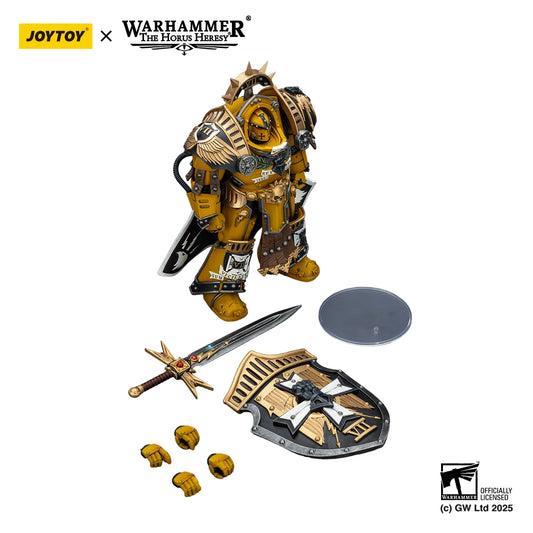 Figura d'azione Warhammer 40K Imperial Fists Praetor in armatura Tartaros, con dettagli del Librarian Consul, firmata Otaku Family Store