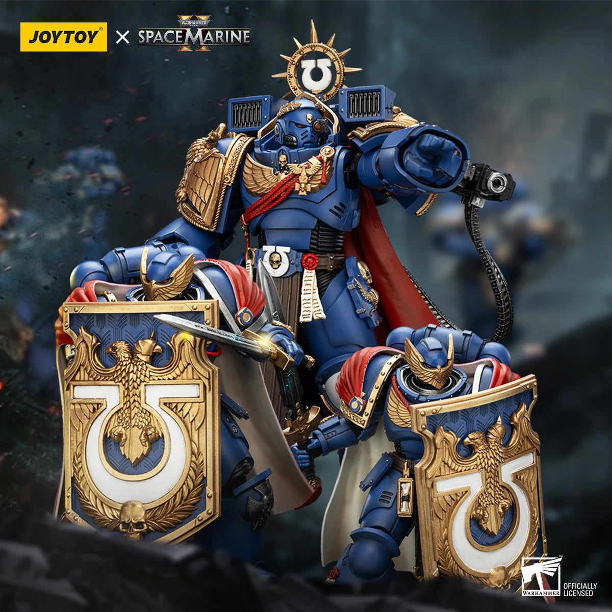 Figura d'azione Warhammer 40K Ultramarine Guilliman Titus Metaurus Chaplain Biologis Calgar Varus MKIII, dettagliata e articolata.