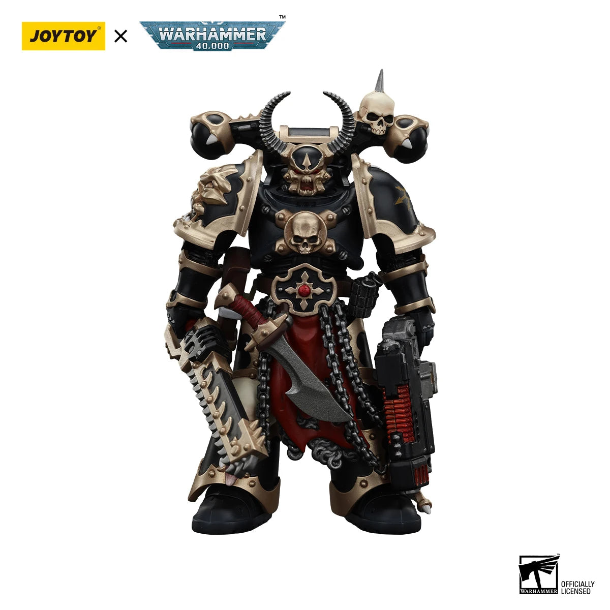 Action figure Warhammer 40K Abaddon the Despoiler e Death Guard in armor primus, set di 3 pezzi, dettagliato e realistico.
