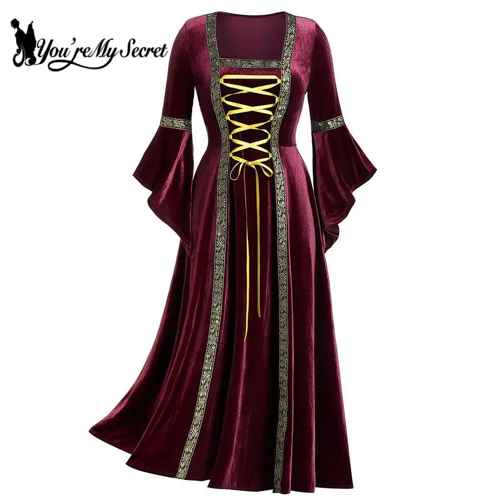 Vestito cosplay gotico punk femminile "You're My Secret" con dettagli medievali, perfetto per Halloween e Carnevale, di Otaku Family Store.