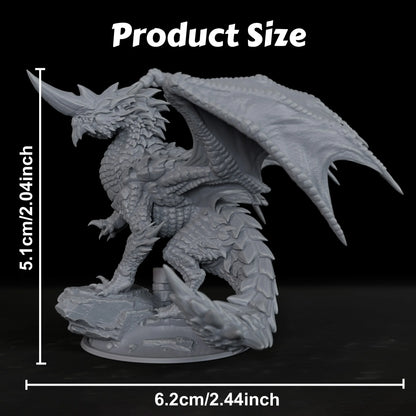 Miniatura di drago blu fantasy RPG di Otaku Family Store, perfetta per giochi di ruolo, tabletop e diorami.