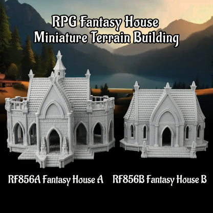 Fantasy House Miniature Terrain Set for Tabletop RPGs, Works with Various TTRPG Tabletop Role Playing Game Systems