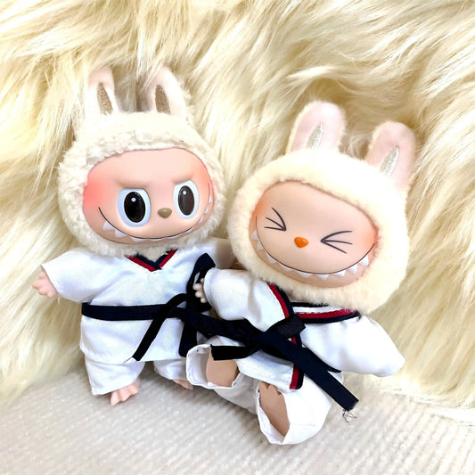 Vestiti per bambole Labubu, set di 3 pezzi con cintura sportiva e abbigliamento per tempo libero, compatibili con pendenti Otaku Family.