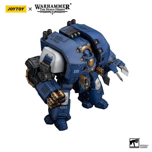 Action figure Warhammer JOYTOY Ultramarines Leviathan Dreadnought con Cyclonic Melta Lance e artiglio da assedio, modello 1/18