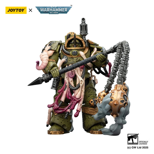 Figura d'azione Warhammer 40K Death Guard Blightlord Terminator e Plague Marine Icon Bearer, set di 4 pezzi, dettagli realistici