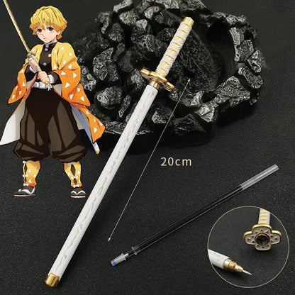 Penna gel Demon Slayer, stile giapponese anime, con refil nero 0.5mm, gadget cosplay, ideali come regalo per studenti e appassionati.