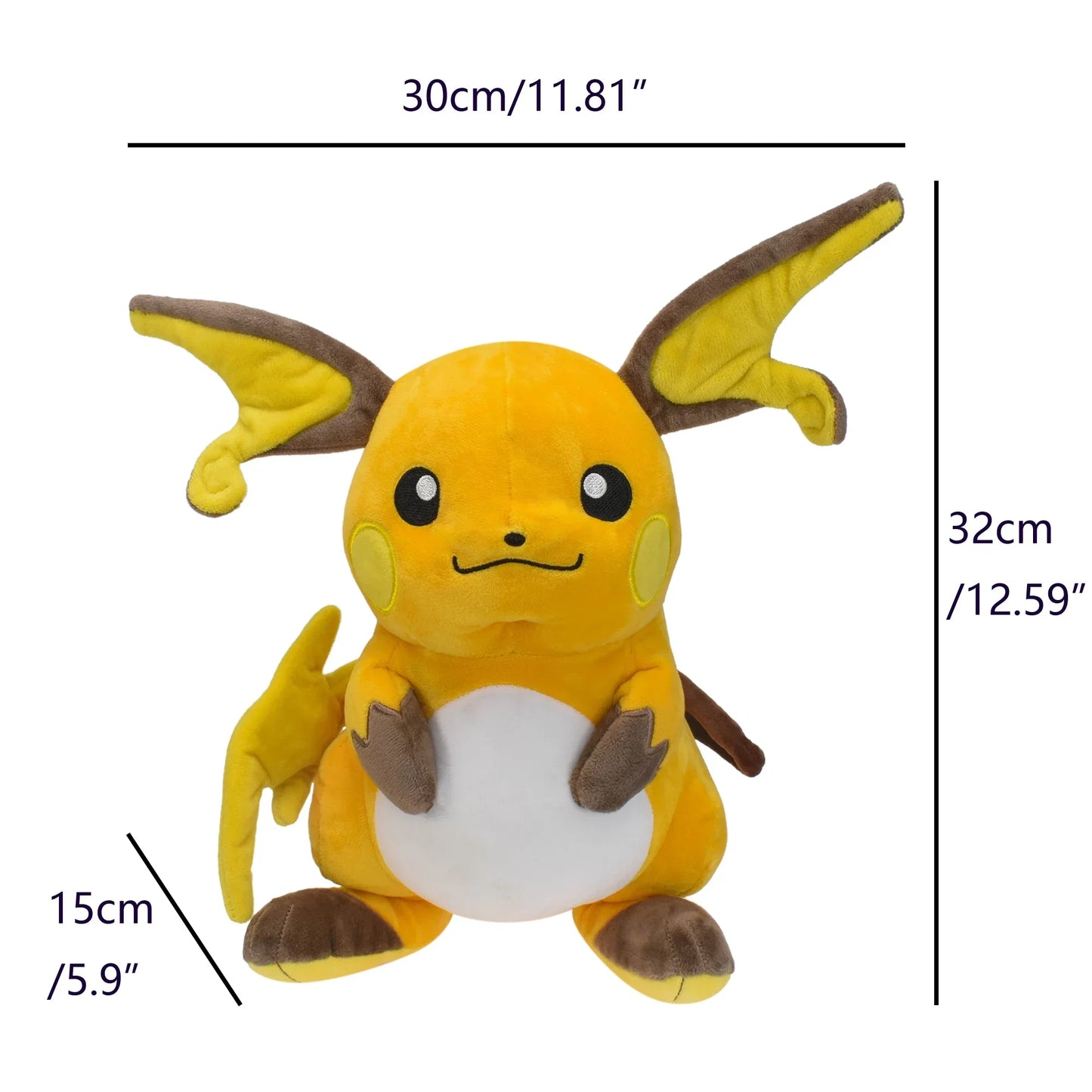 Peluche Pikachu Pichu Raichu di 35 cm, morbido e colorato, prodotto da Otaku Family Store Online, perfetto per i fan di Pokémon