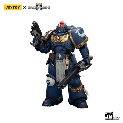Figura d'azione Warhammer 40K Ultramarines Tenente Titus Gadriel con sedia, edizione da collezione, marca Otaku Family Store Online