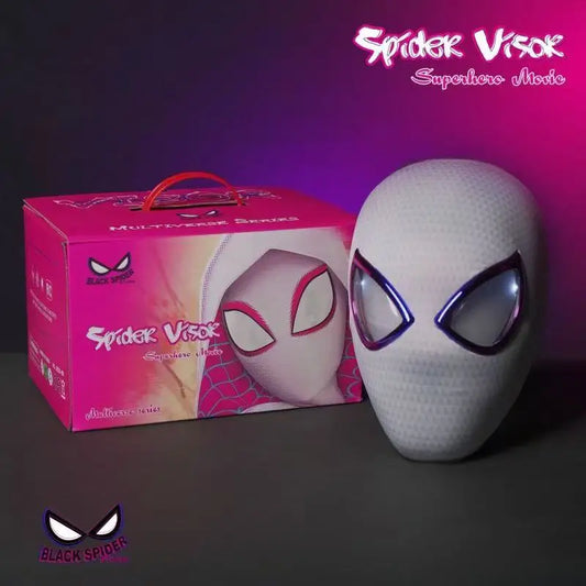 Maschera di Spiderman in spandex con occhi mobili, costume cosplay di Peter Parker, ideale per Halloween e eventi cosplay