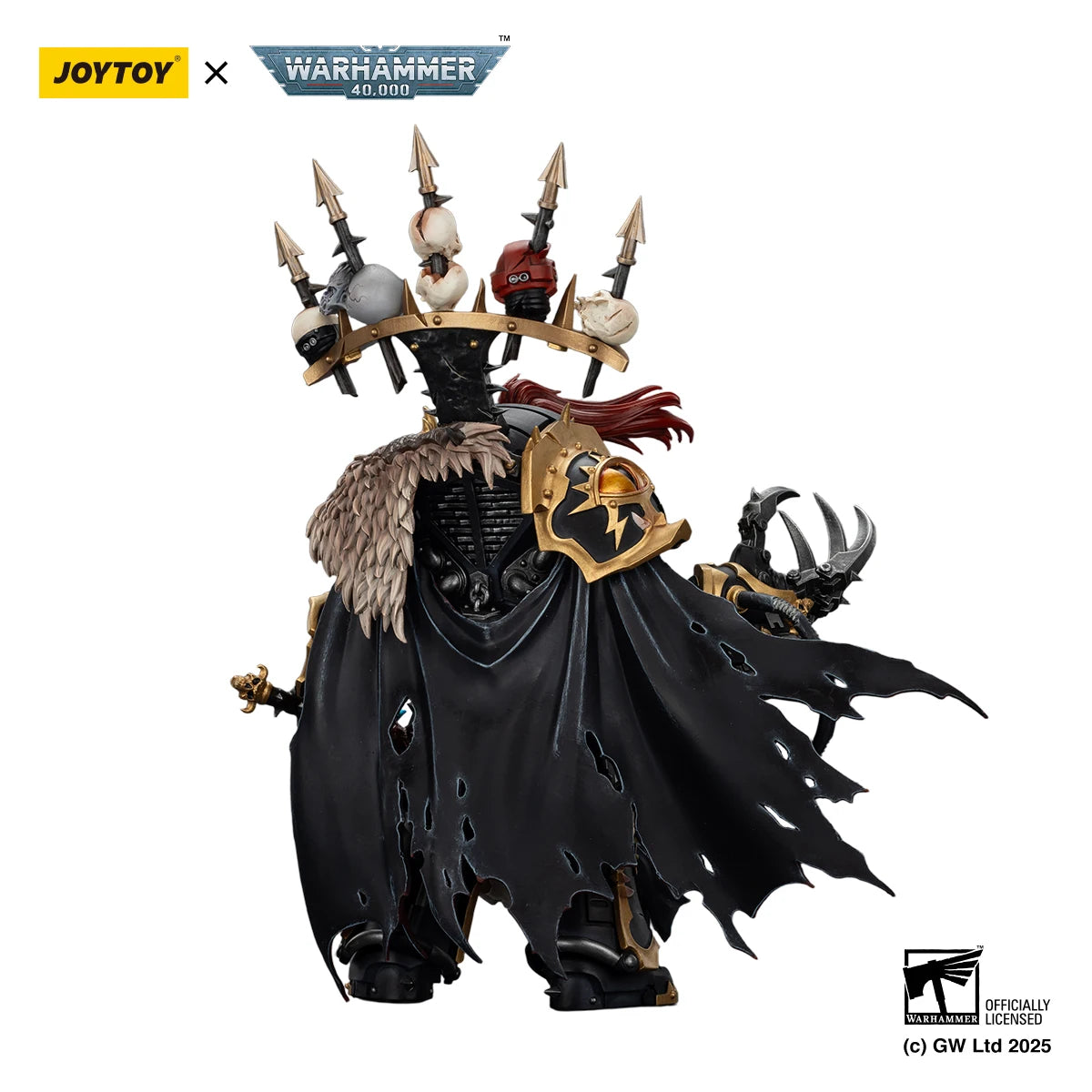 Miniatura JOYTOY Warhammer 40K Black Legion Abaddon il Distruttore con Drach'nyen e il Talon di Horus, figura da collezione dettagliata