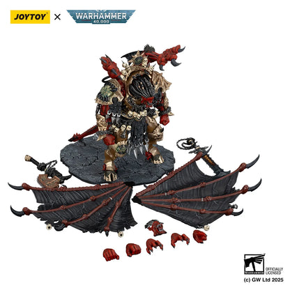 Figura d'azione Warhammer 40k Angron, Daemon Primarch dei World Eaters, altezza 38cm, marchio JOYTOY, in posa con dettagli elaborati
