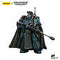 Action figure Warhammer JOYTOY The Horus Heresy Alpha Legion Exodus Headhunter Prime in dettaglio, con armature e armi.