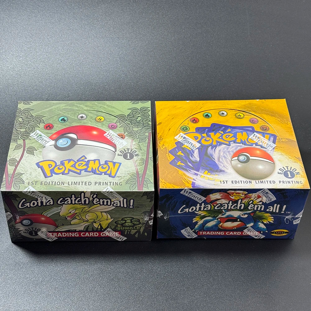 Box di carte Pokémon Fossil Booster con Aerodactyl, Lapras e Zapdos, edizione Collector, visualizzate in immagine.
