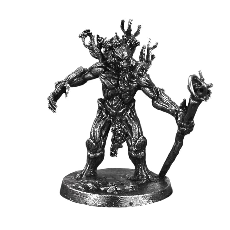 Miniatura di spirito albero in metallo non verniciato, figura dryad in piombo senza piombo per giochi di ruolo e wargame.