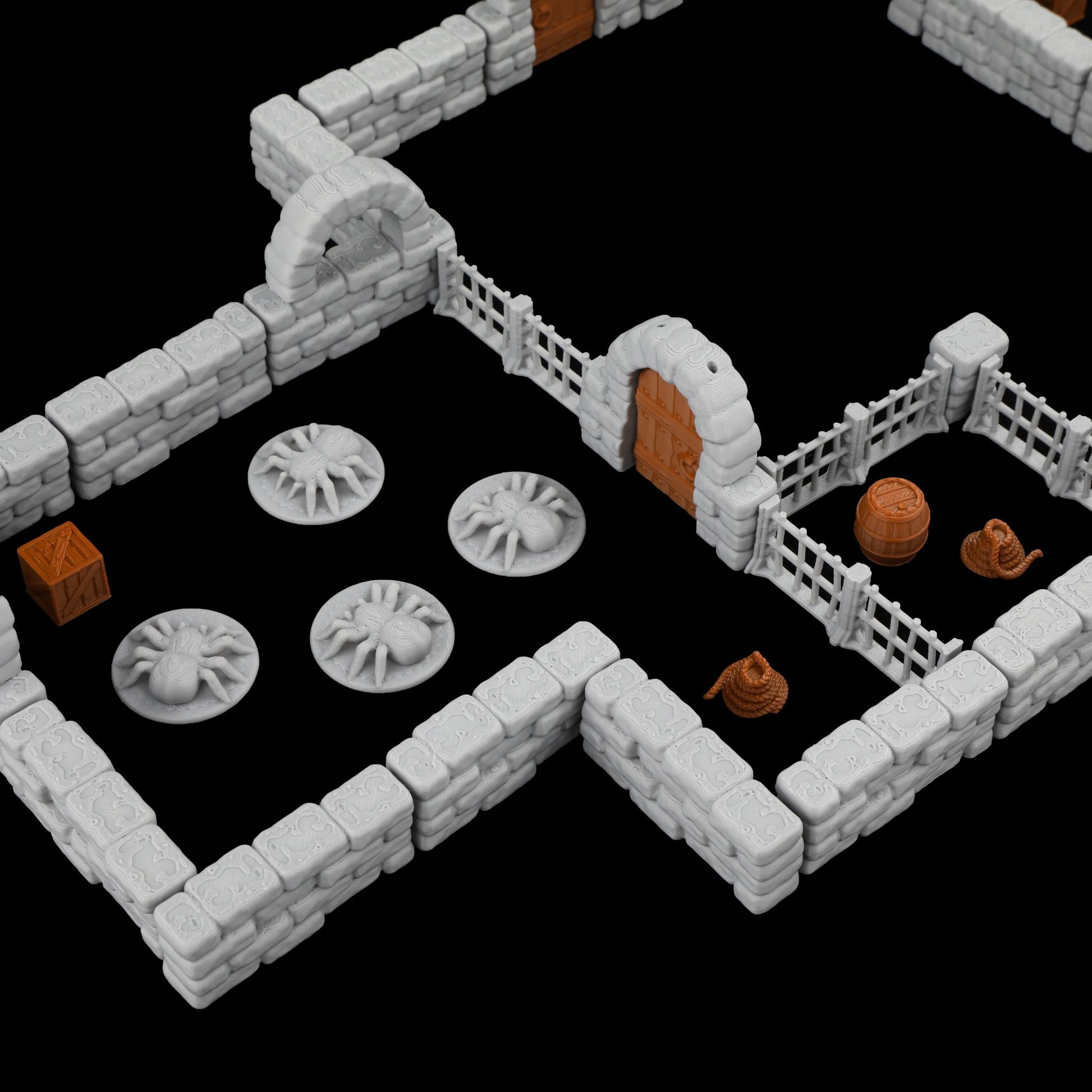 Set di muri in pietra per dungeon e castelli medievali, 46 pezzi, gadget Otaku Family Store Online per giochi di miniature.