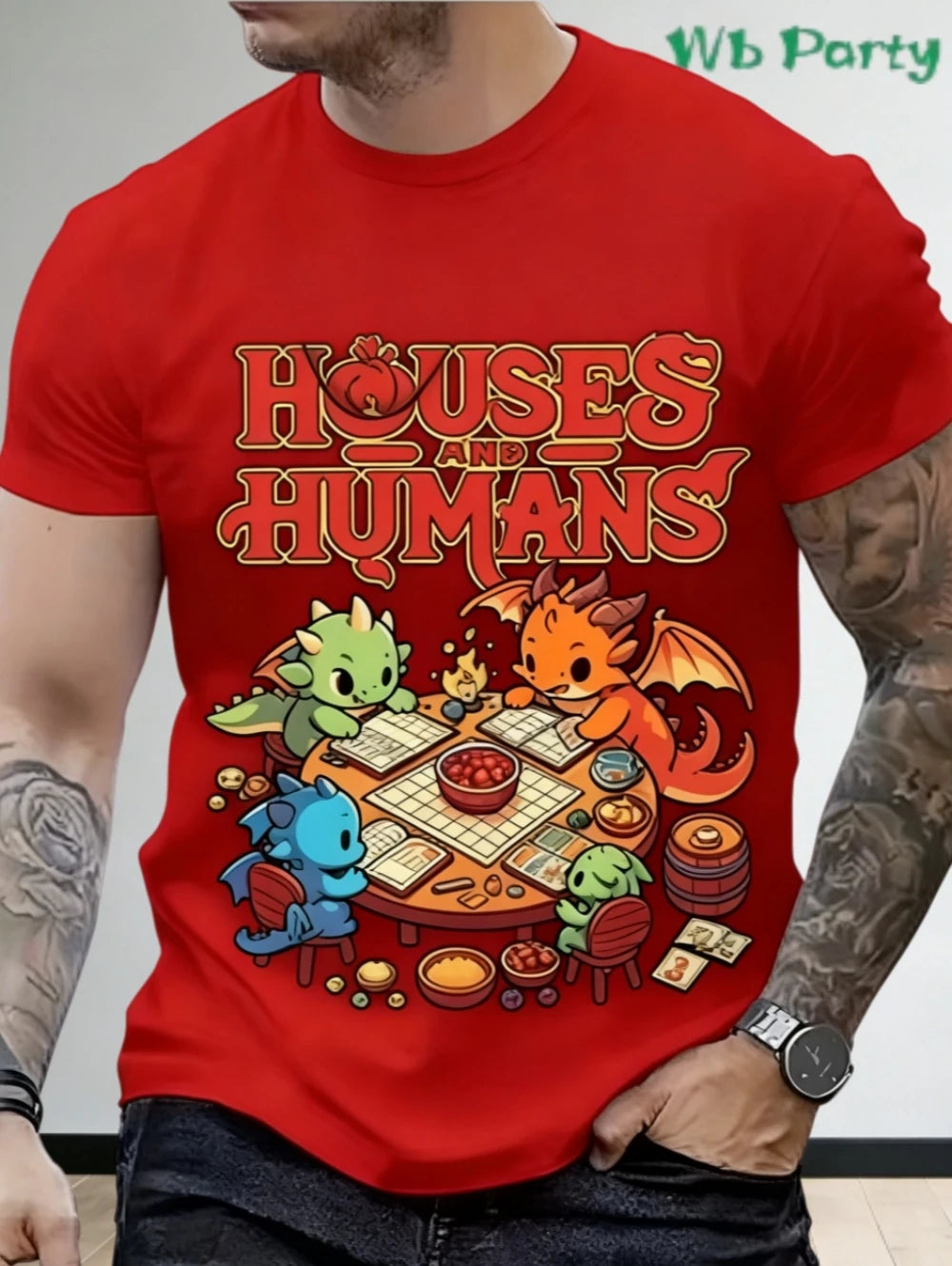 T-shirt Dungeons & Dragons in stile vintage Y2K con stampa 3D, gadget di Otaku Family Store Online, mostra il design sul tessuto
